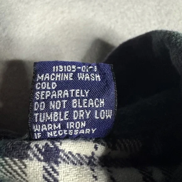 Gap Mens Large Plaid Color Block Flannel Shirt Organic Cotton Y2K VTG Blue/Green - Picture 4 of 10